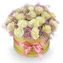 Flower box with roses